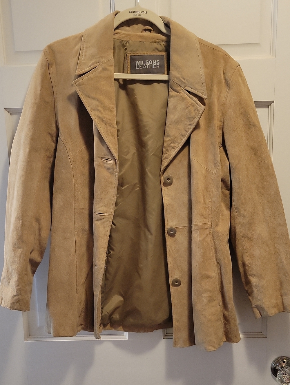 Vintage Wilsons Leather Tan Genuine Suede Jacket Coat Medium - Picture 1 of 5